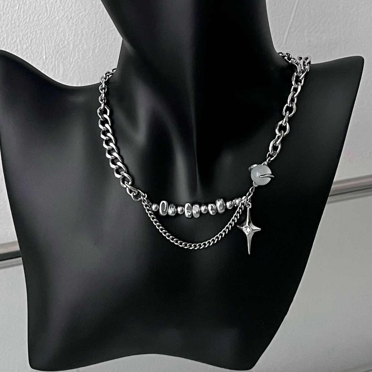 Stellar Edge Necklace | Silver PVD-Plated Charm | Unisex
