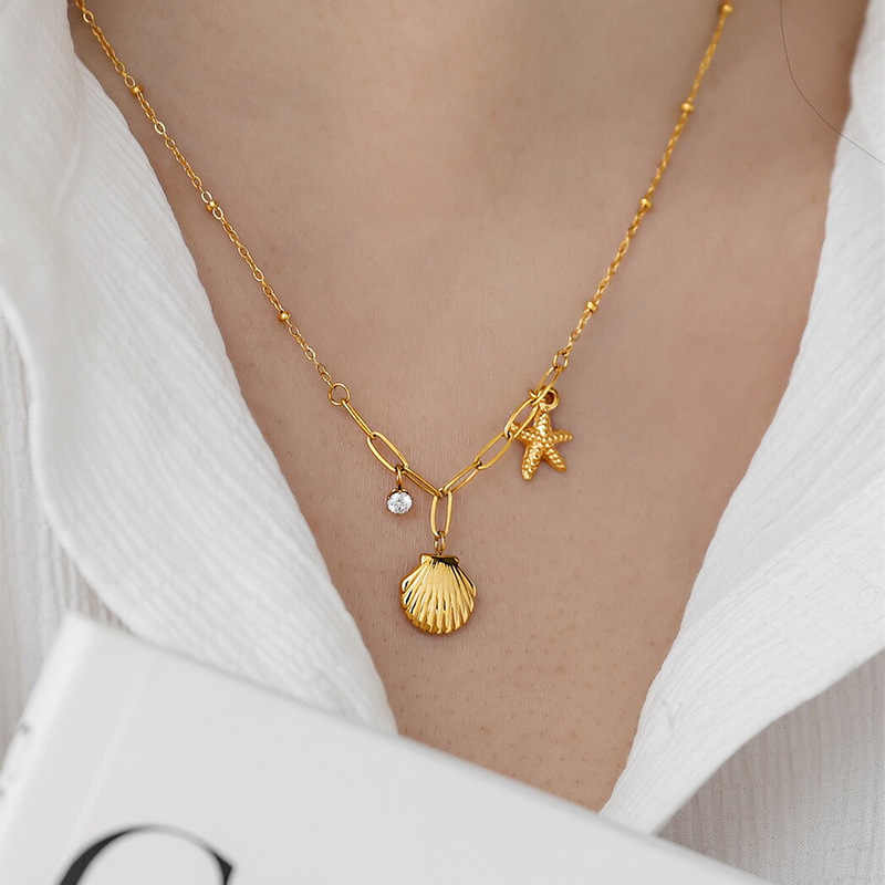 Coastal Design Elegant Necklace | 18K PVD Gold Plated - For Women | Includes: Necklace