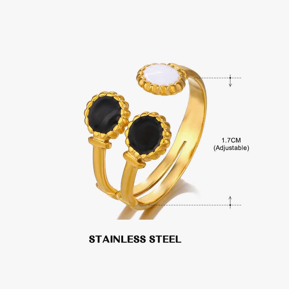 Nova Drop Ring | PVD 18K Gold Plated, Stainless Steel, Water Proof - For Women | Includes: Ring