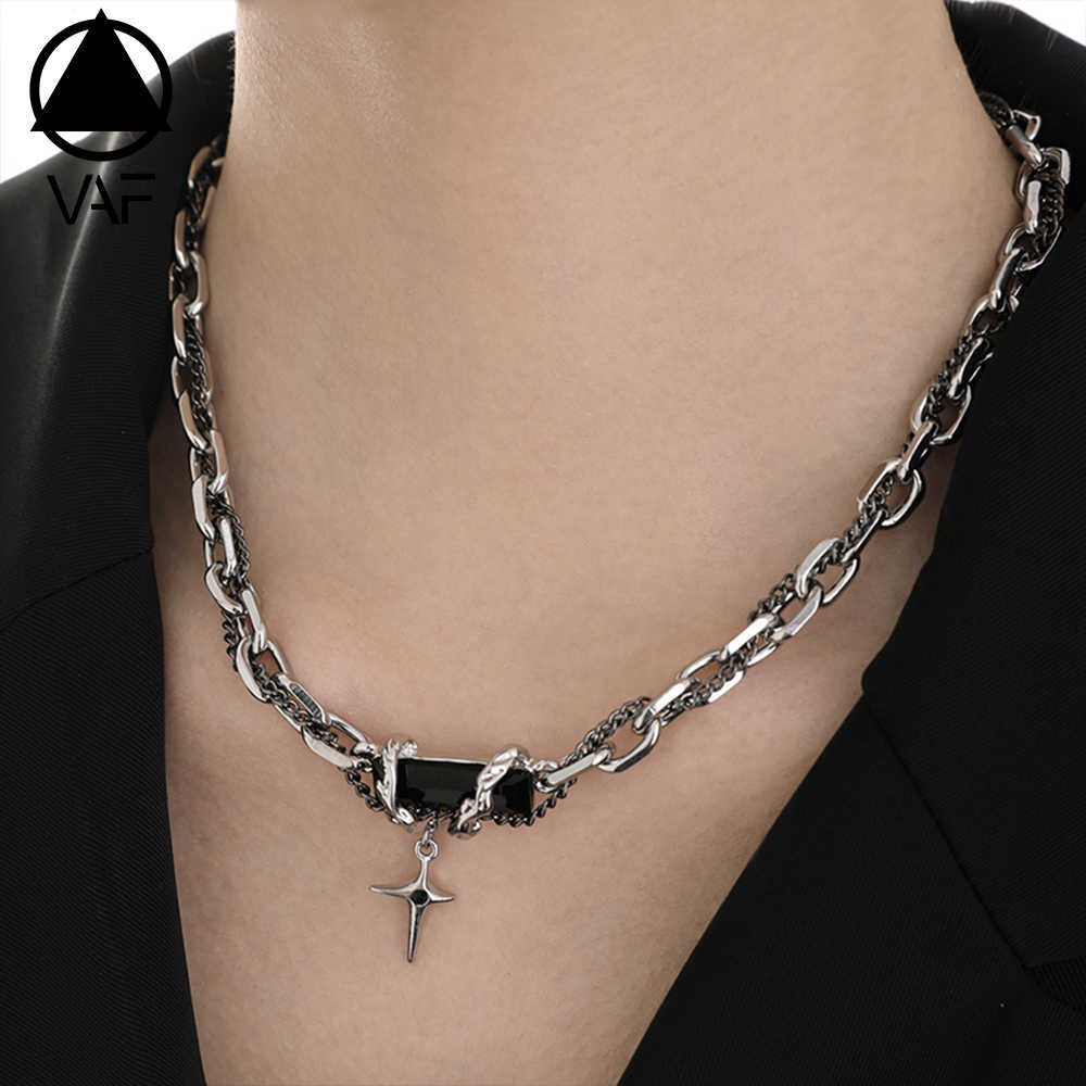 Statement Double Chain Necklace | Gemstones - For Men | Includes: Necklace