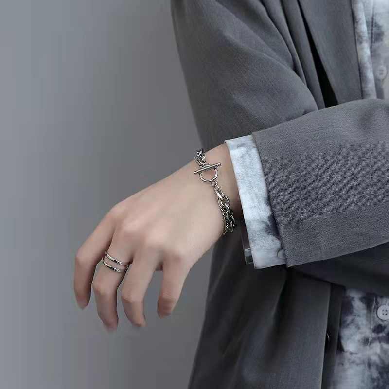 Statement Double-Layered Bracelet | Stainless Steel - For Men | Includes: Bracelet