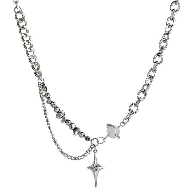 Stellar Edge Necklace | Silver PVD-Plated Charm | Unisex