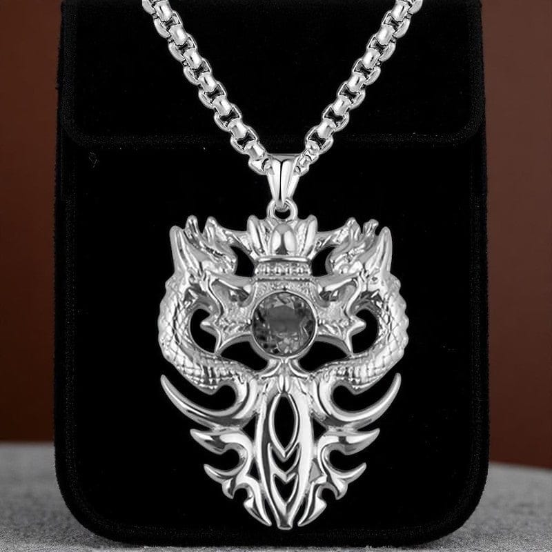 Mythic Double Dragon Necklace | Premium Alloy - For Men | Includes: Necklace