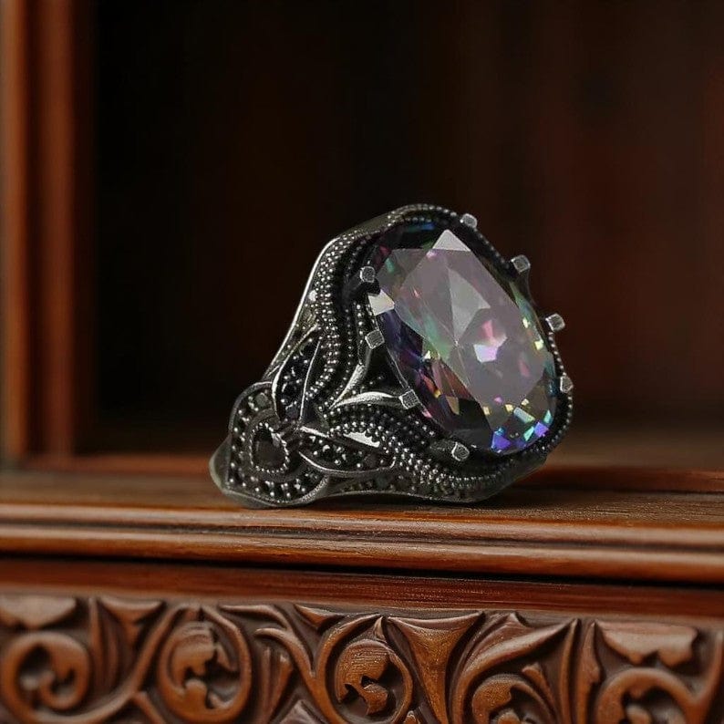 Classic Vintage Ring | Zircon - For Men | Includes: Ring