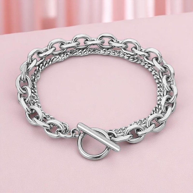 Statement Double-Layered Bracelet | Stainless Steel - For Men | Includes: Bracelet