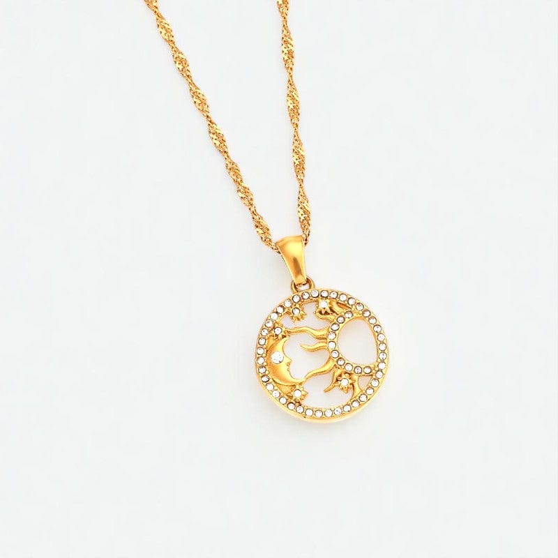 Celestial Design Necklace | 18K PVD Gold Plated - For Women | Includes: Necklace