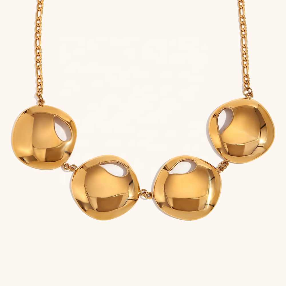 GenZ Golden Orbit Necklace | 18K PVD Gold Plated - For Women | Includes: Necklace
