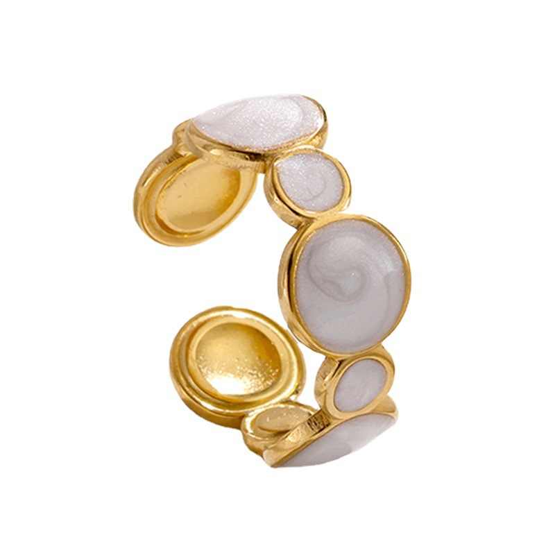 Dainty Enamel Ring | PVD 18K Gold Plated, Stainless Steel, Water Proof - For Women | Includes: Ring