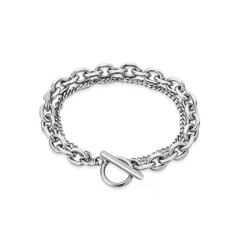 Statement Double-Layered Bracelet | Stainless Steel - For Men | Includes: Bracelet