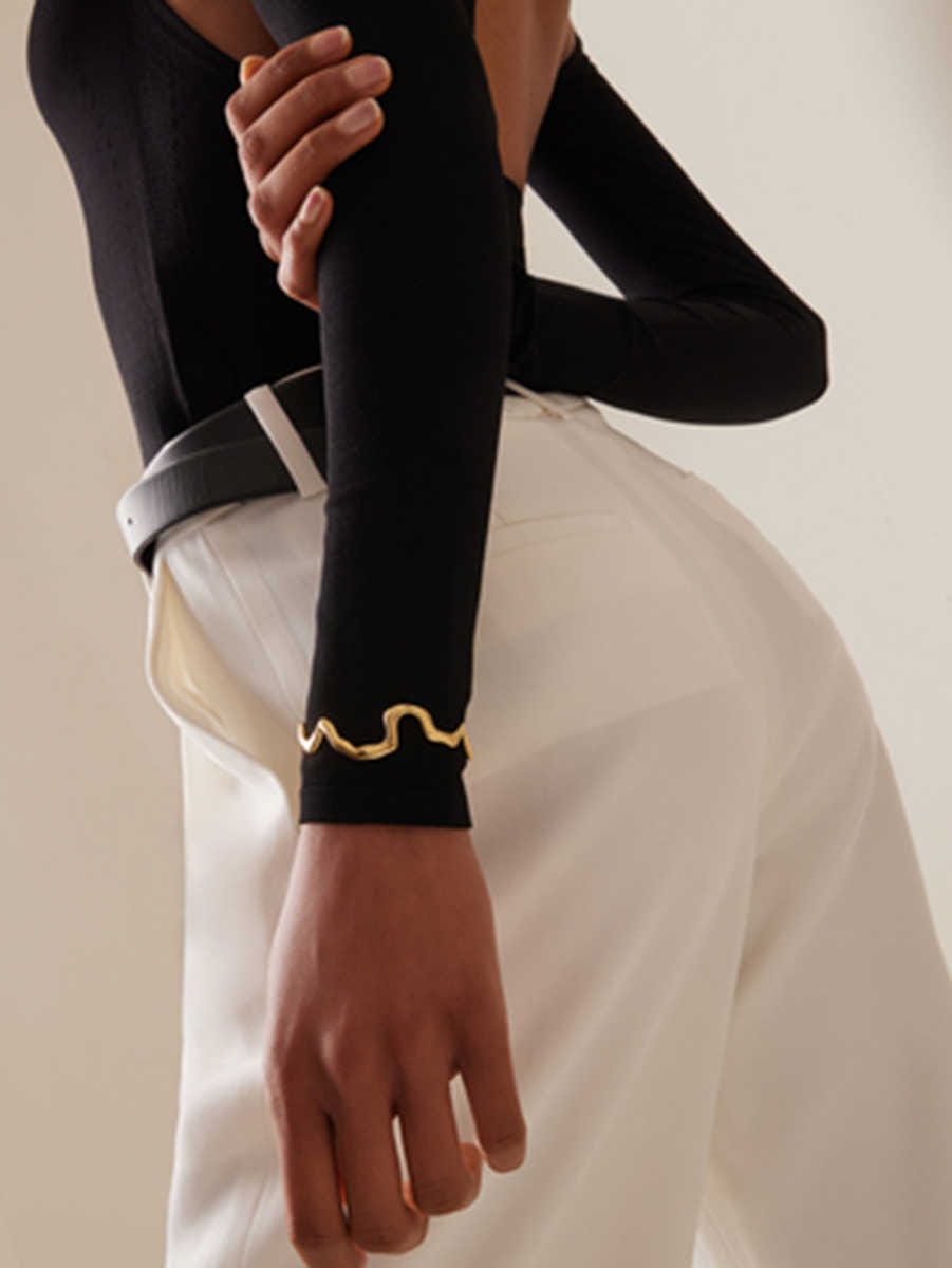 Artisan Golden Cuff | PVD 18K Gold Plated, Stainless Steel, Water Proof - For Women | Includes: Bracelet