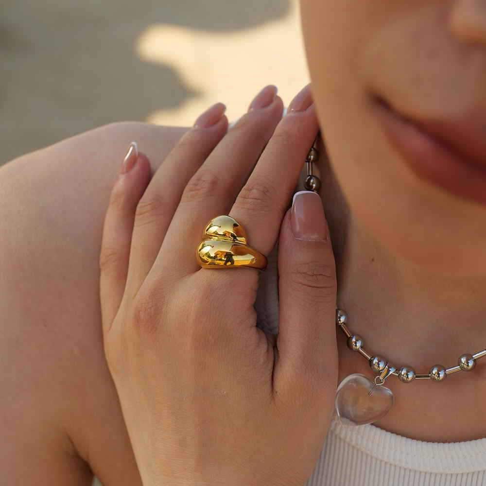 Chunky GenZ Ring | 18K PVD Gold Plated - For Women | Includes: Ring