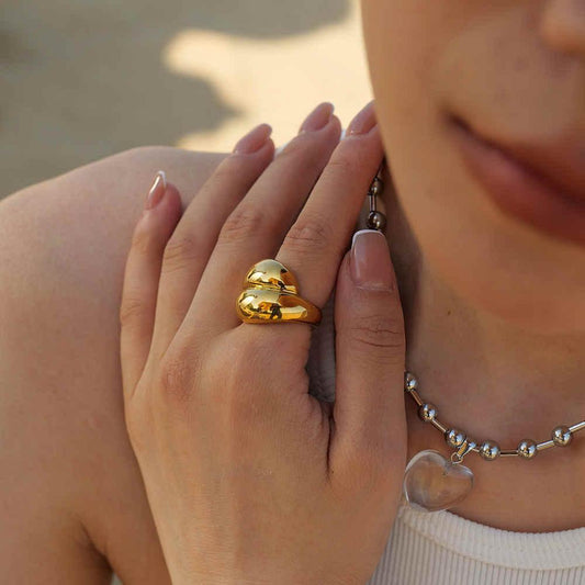 Chunky GenZ Ring | 18K PVD Gold Plated - For Women | Includes: Ring