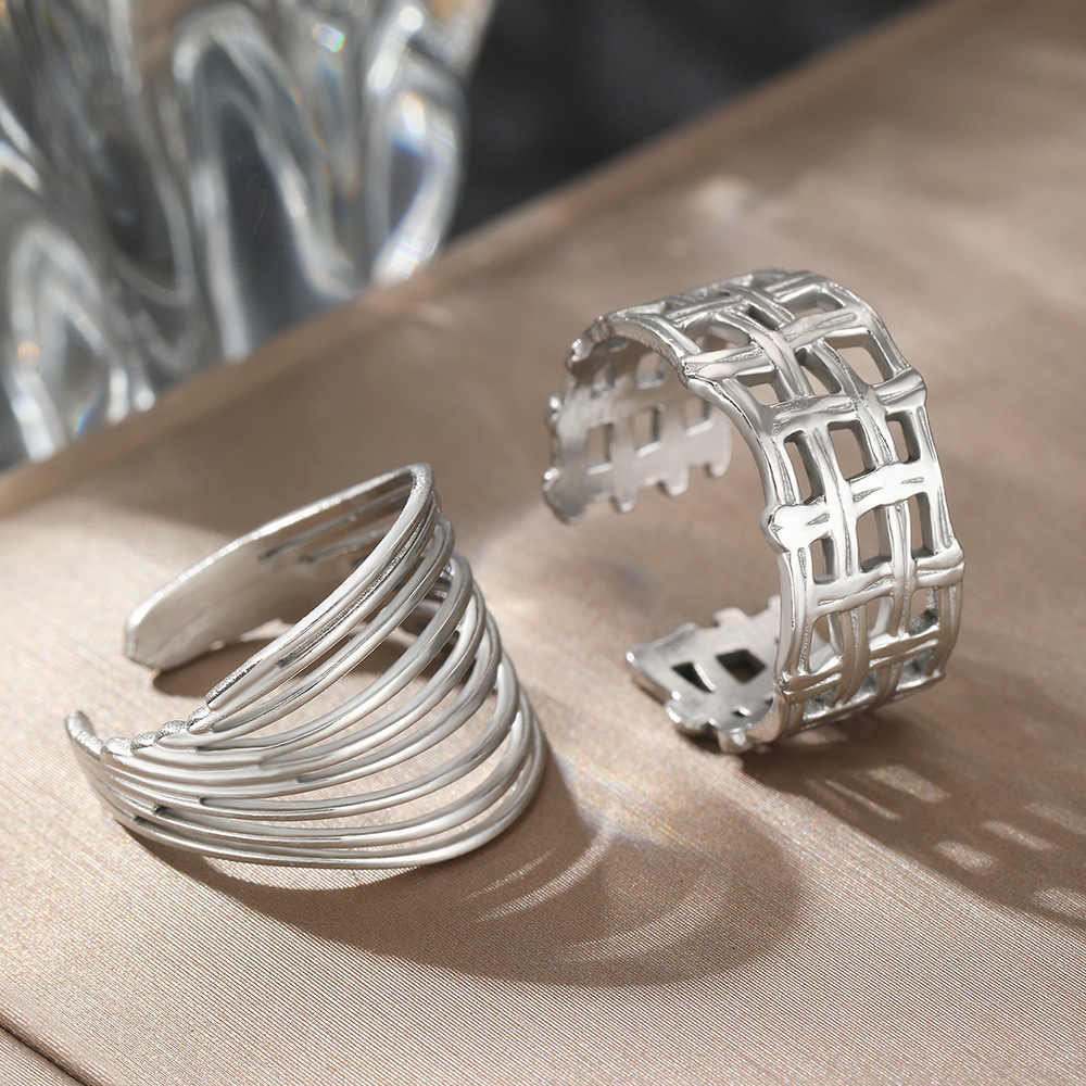 Radiant Duo Rings | Silver Plated Stainless Steal - For Women | Includes: Rings (Set of 2)