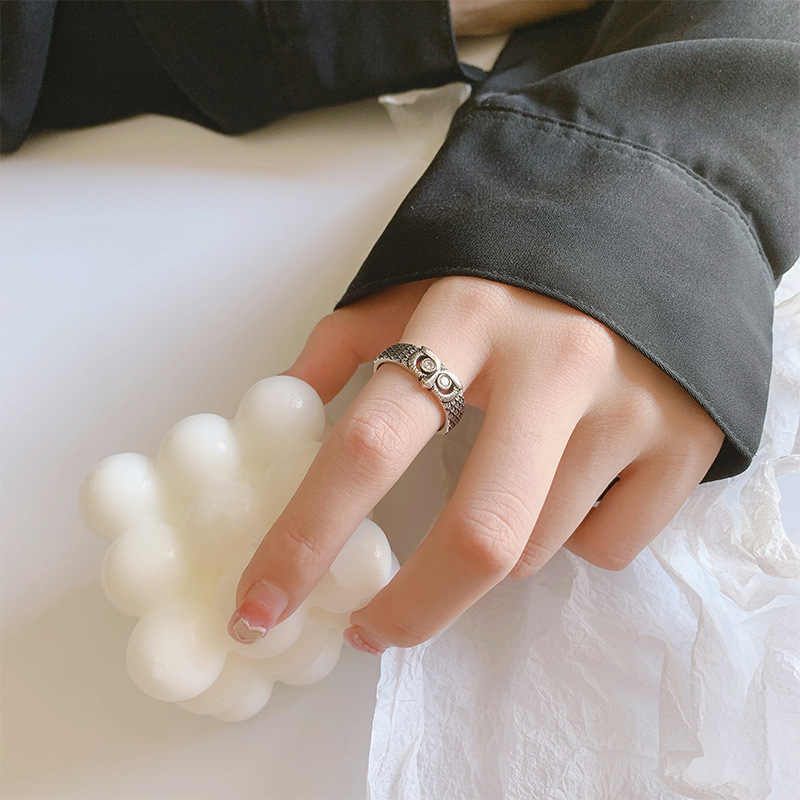 Owl Adjustable Rings | PVD Silver Plated - For Women | Includes: Rings