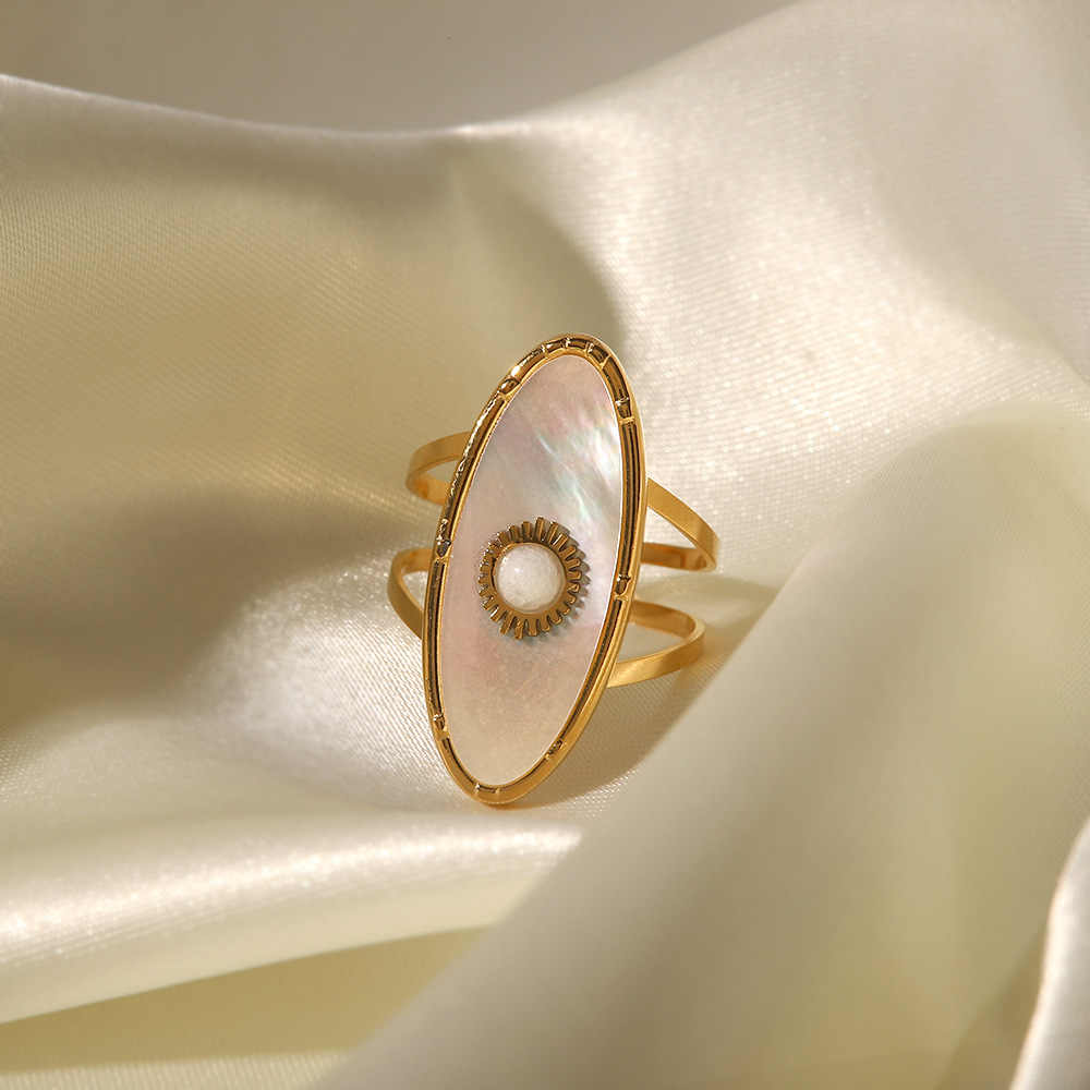 Sun Pearl Ring | 18K PVD Gold Plated - For Women | Includes: Ring