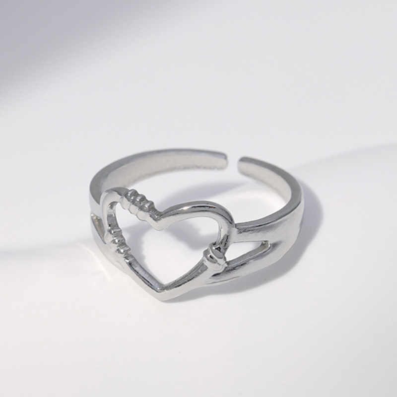 Romantic Heart Ring | PVD Silver Plated - For Women | Includes: Ring
