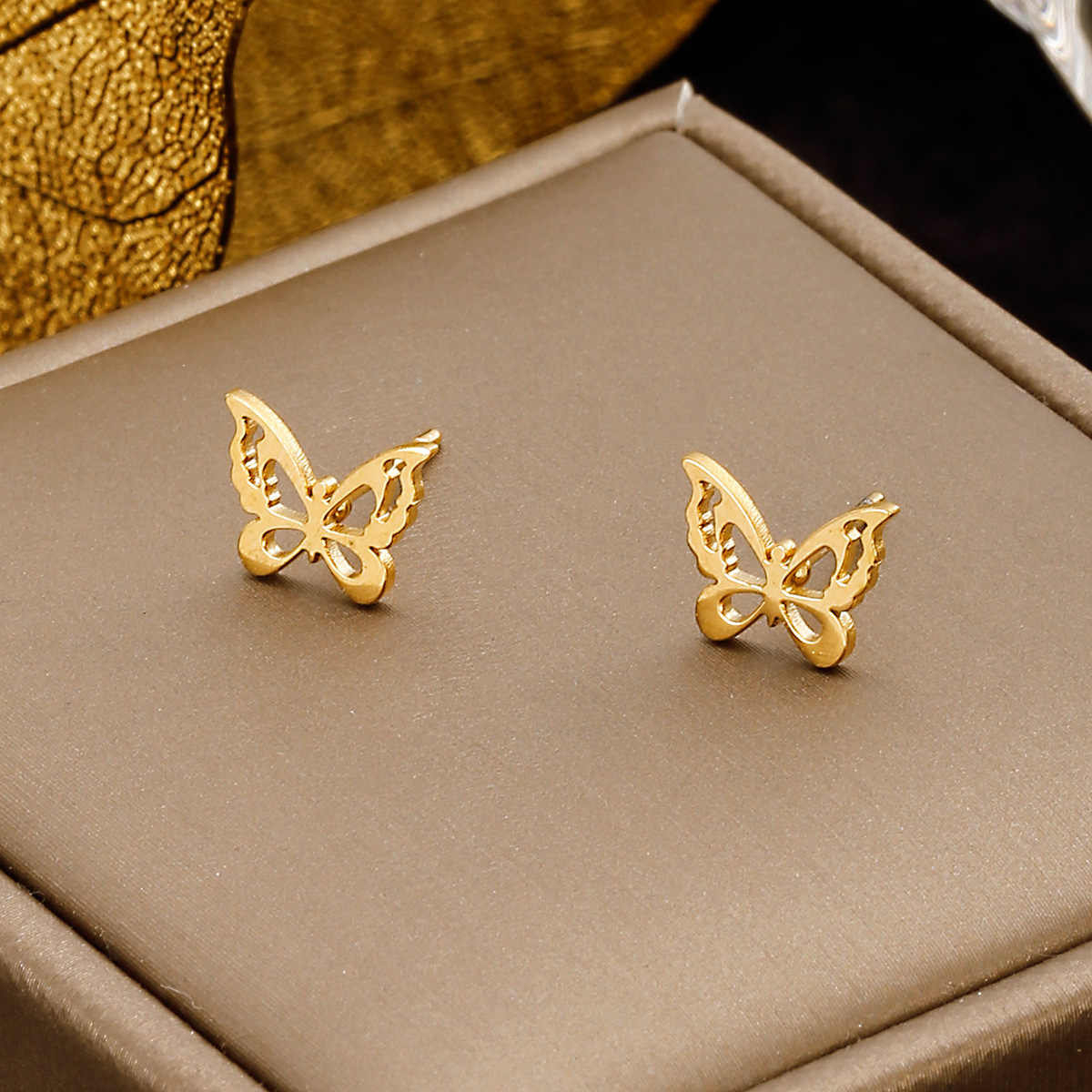 Graceful Butterfly Earrings | 18K PVD Gold Plated - For Women | Includes: Earrings