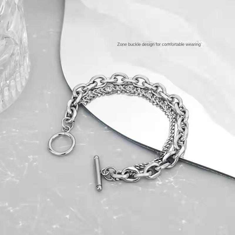 Statement Double-Layered Bracelet | Stainless Steel - For Men | Includes: Bracelet
