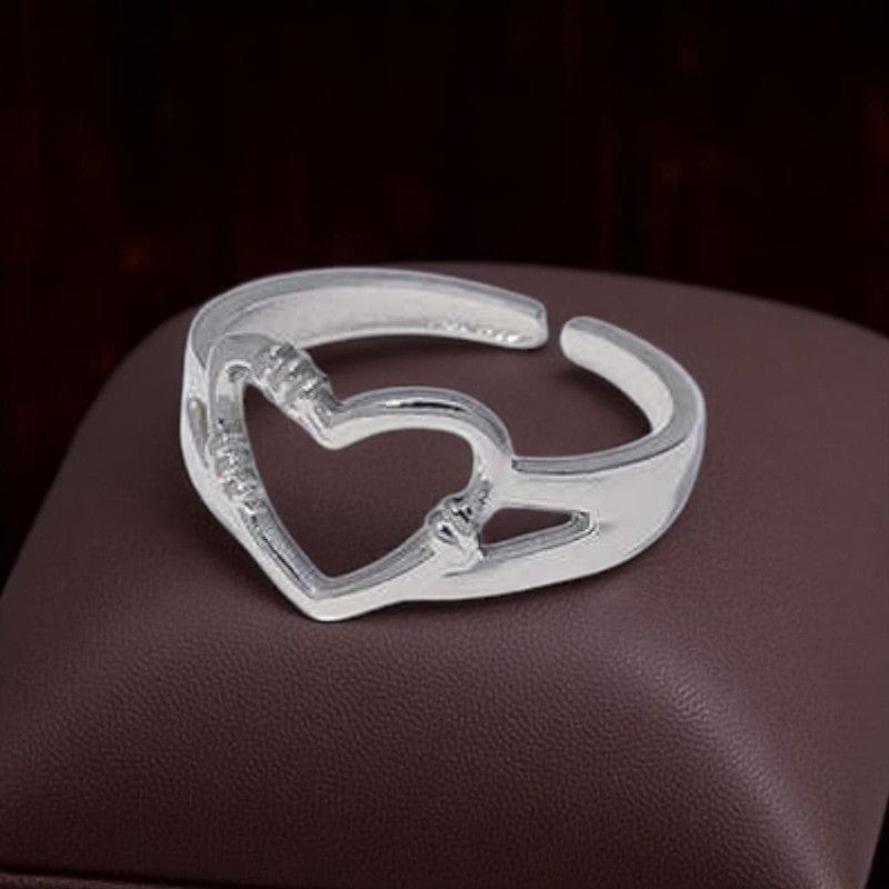 Romantic Heart Ring | PVD Silver Plated - For Women | Includes: Ring