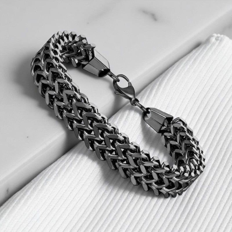 Minimal Design Grey Chain Bracelet | Stainless Steel - For Men | Includes: Bracelet