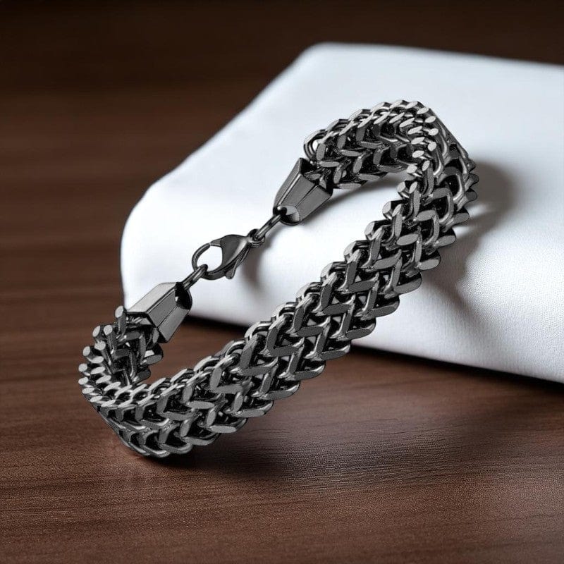 Minimal Design Grey Chain Bracelet | Stainless Steel - For Men | Includes: Bracelet