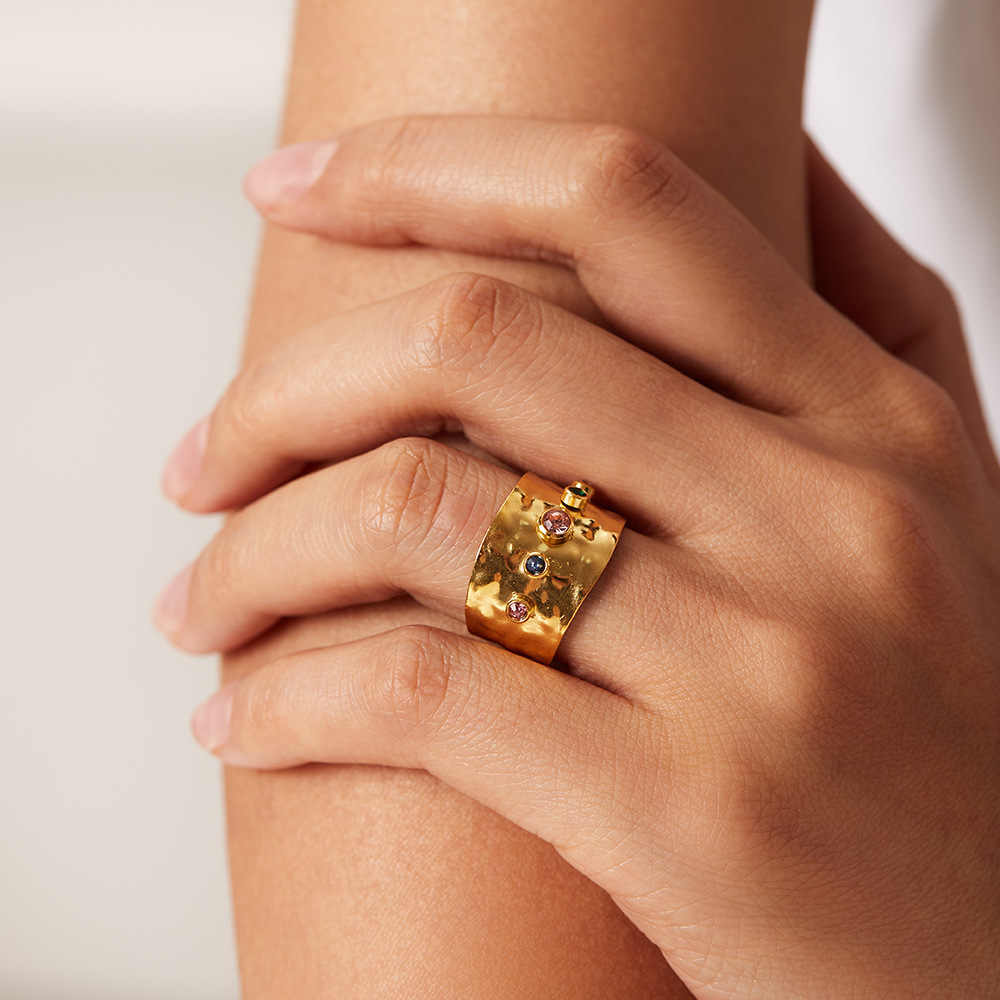 Chunky Celestial Ring | 18K PVD Gold Plated - For Women | Includes: Ring