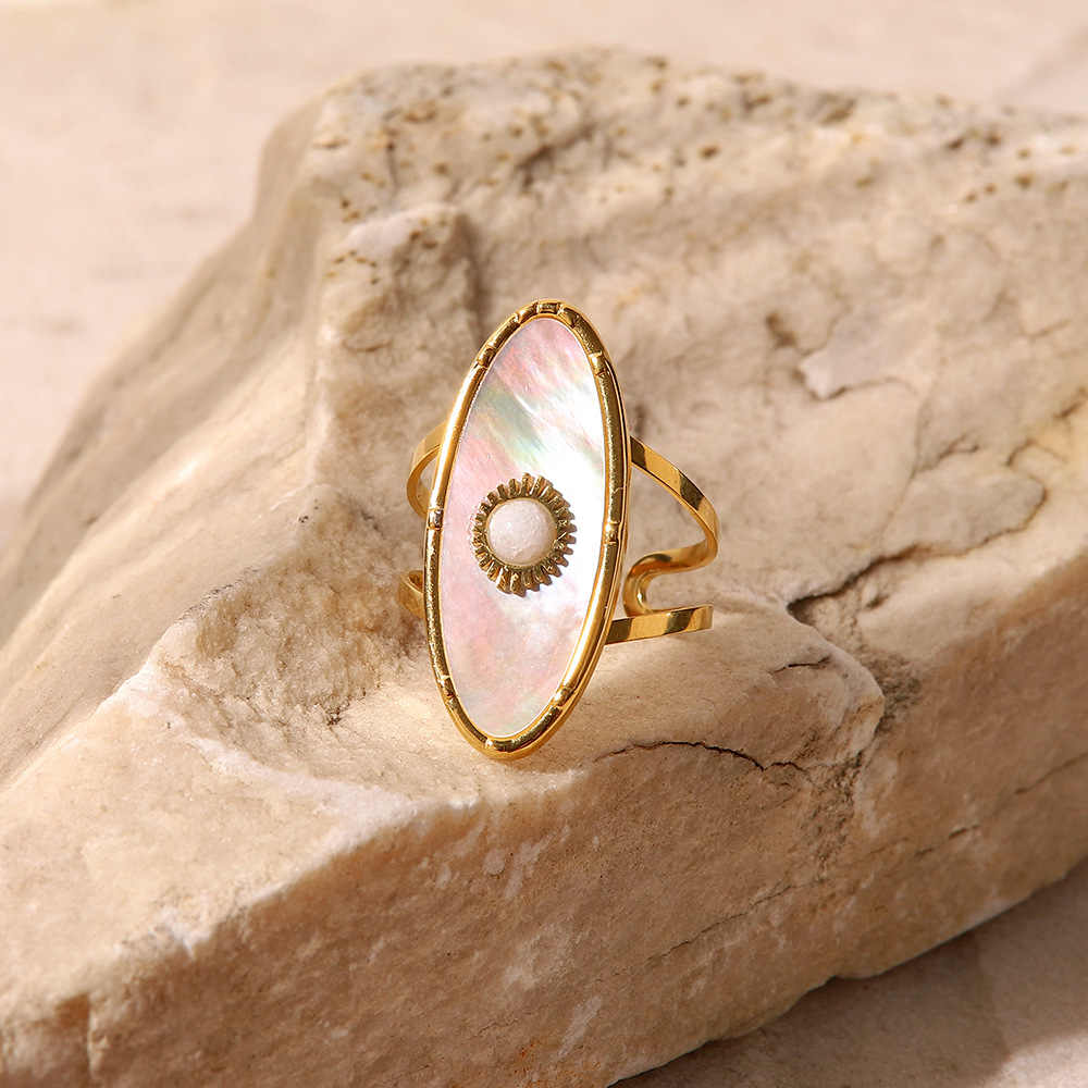Sun Pearl Ring | 18K PVD Gold Plated - For Women | Includes: Ring