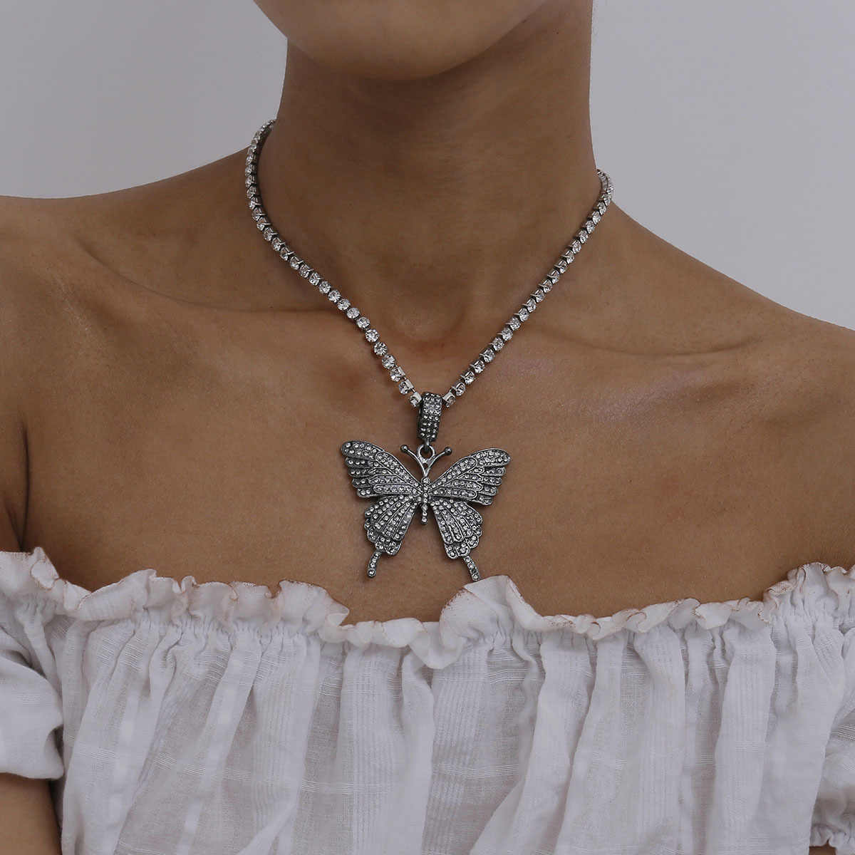 Elegance Butterfly Necklace | Zircon - For Women | Includes: Necklace