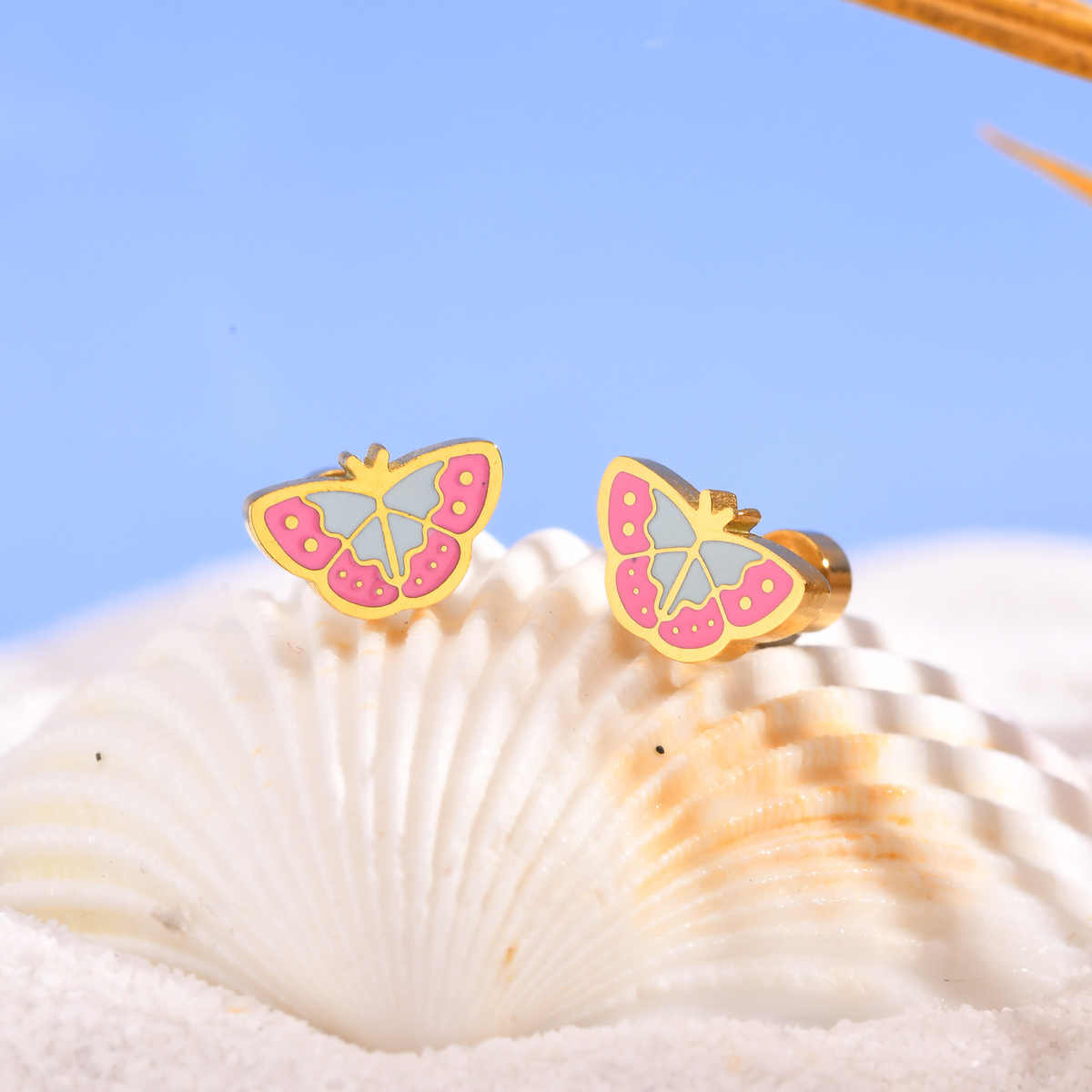 Delicate Butterfly Earrings | 18K PVD Gold Plated - For Women | Includes: Earrings