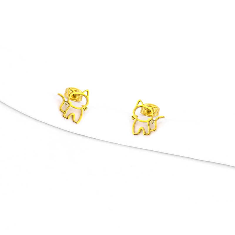 Chic Cat Earrings | 18K PVD Gold Plated - For Women | Includes: Earrings