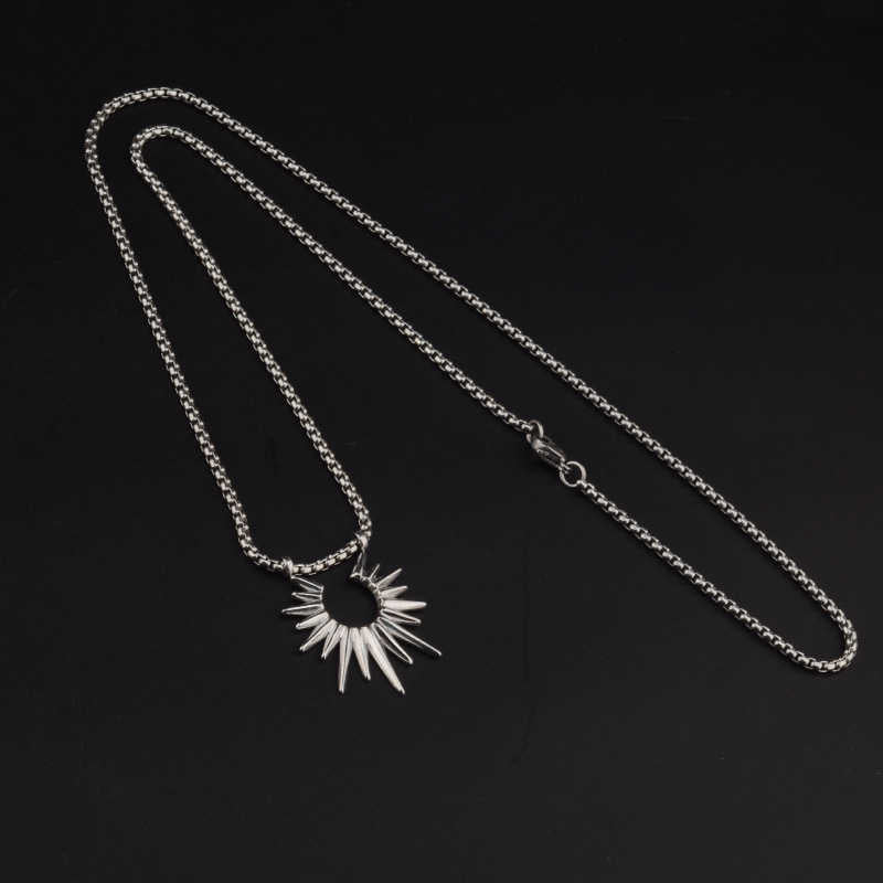 Sun Rays Pendant Necklace | Silver Chain | Unisex