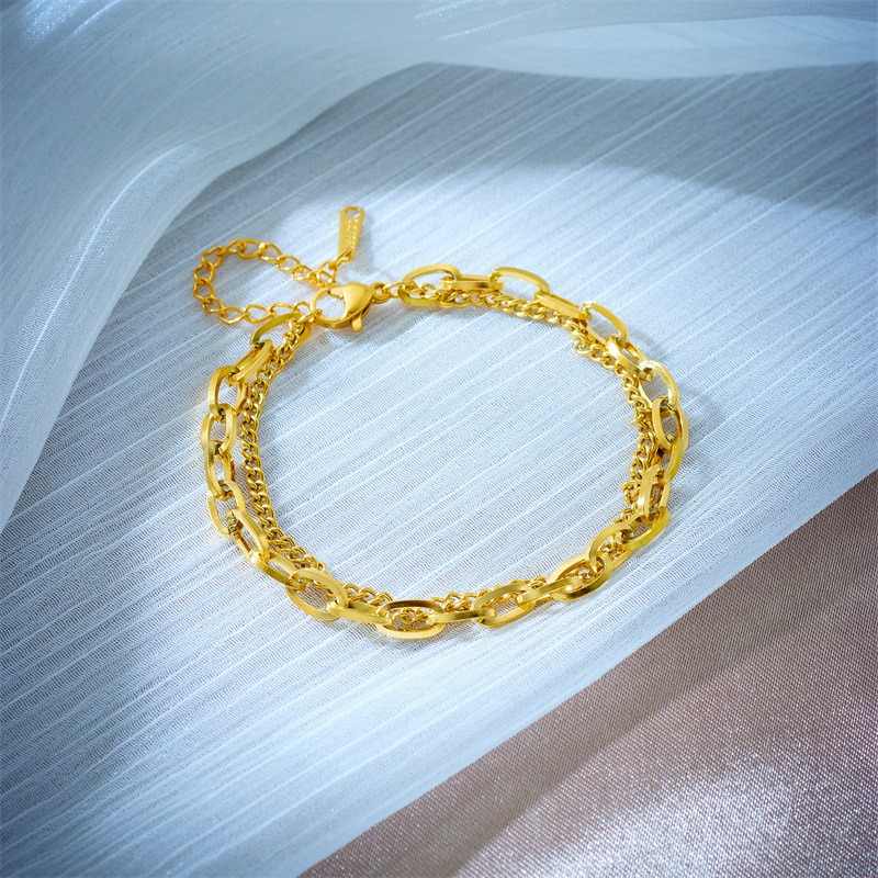 Golden Gleam Duo | PVD Plated Stainless Steel - For Women | Includes: Bracelet