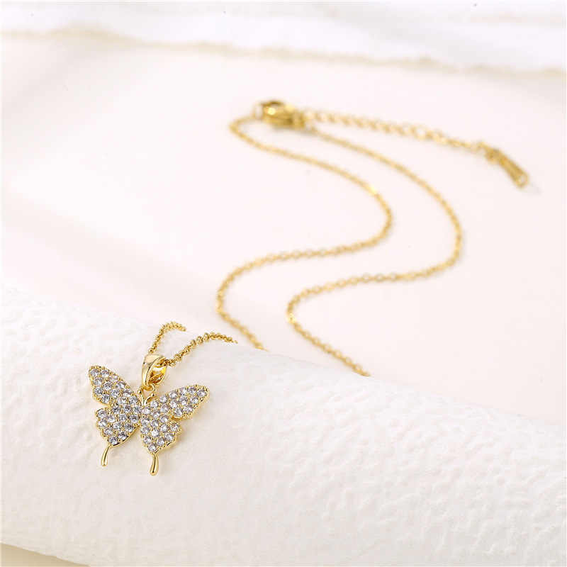 Delicate Butterfly Necklace | 18K PVD Gold Plated - For Women | Includes: Necklace