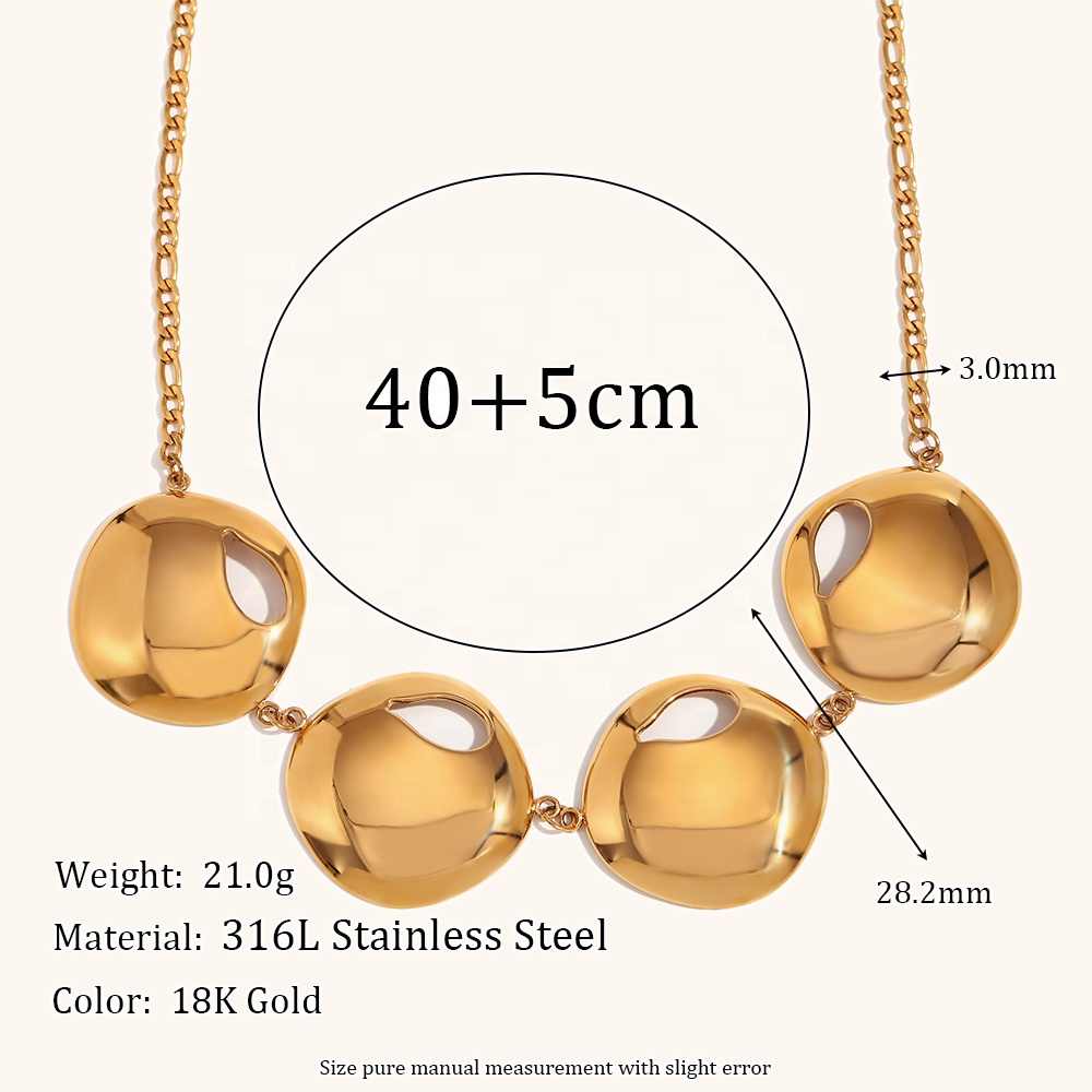 GenZ Golden Orbit Necklace | 18K PVD Gold Plated - For Women | Includes: Necklace