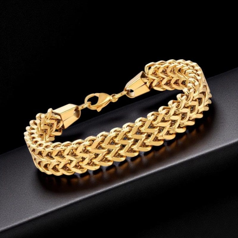 Minimal Design Golden Chain Bracelet | 18k PVD Gold Plated - For Men | Includes: Bracelet