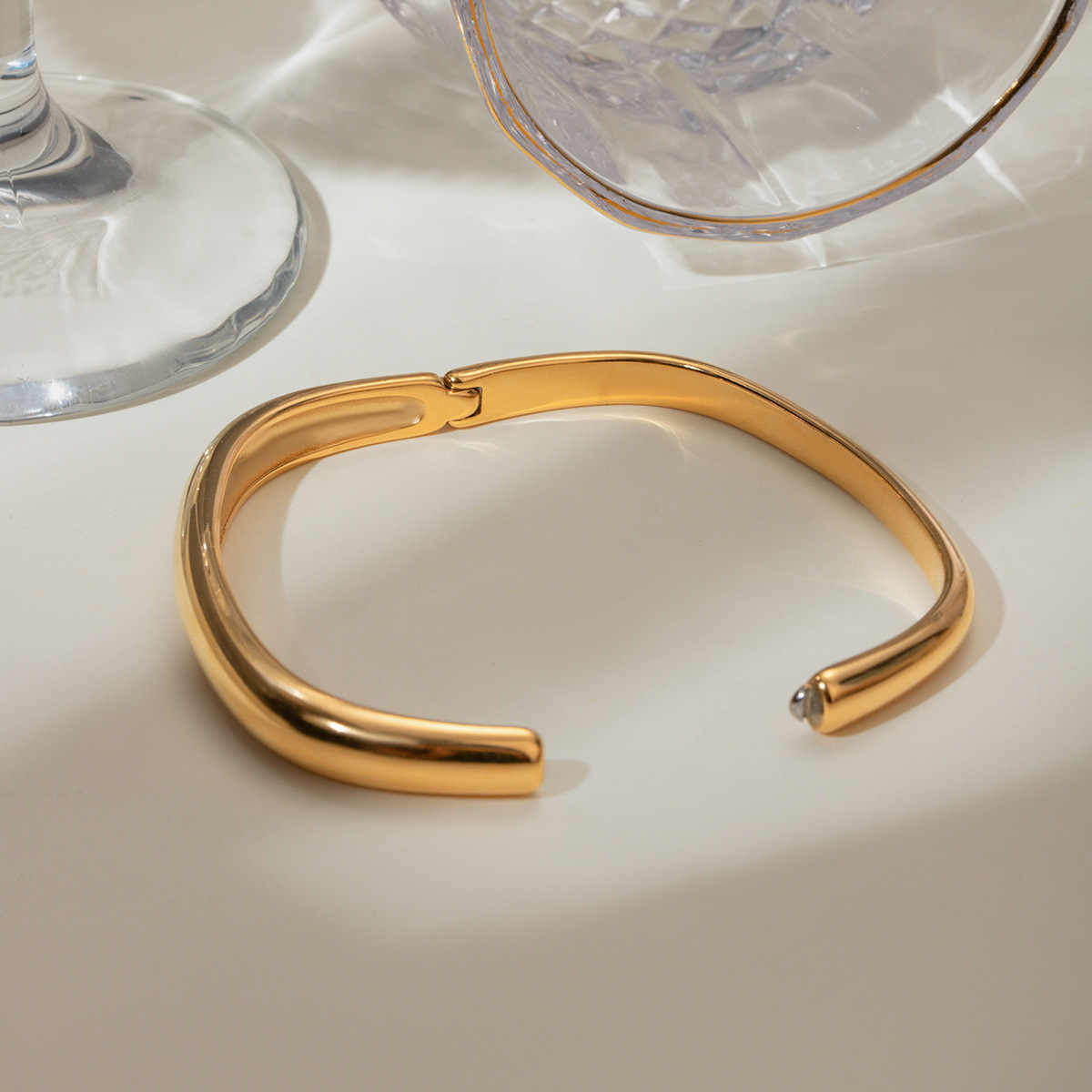 Inferno Edge Bracelet | PVD 18K Gold Plated, Stainless Steel, Water Proof - For Women | Includes: Bracelet