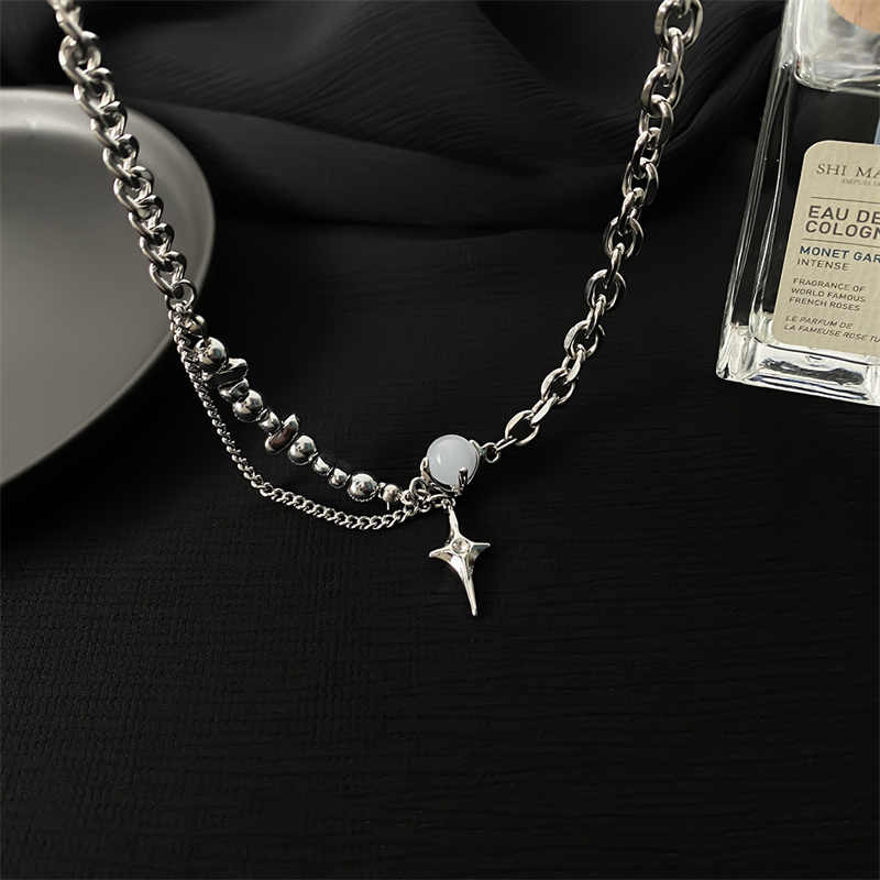 Stellar Edge Necklace | Silver PVD-Plated Charm | Unisex