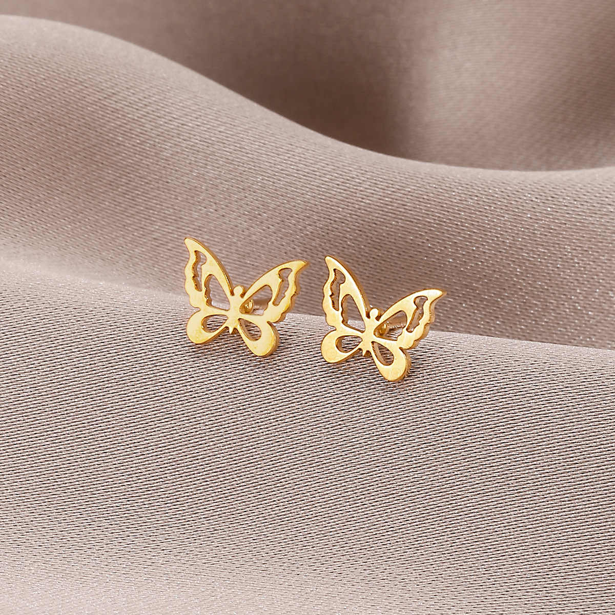 Graceful Butterfly Earrings | 18K PVD Gold Plated - For Women | Includes: Earrings