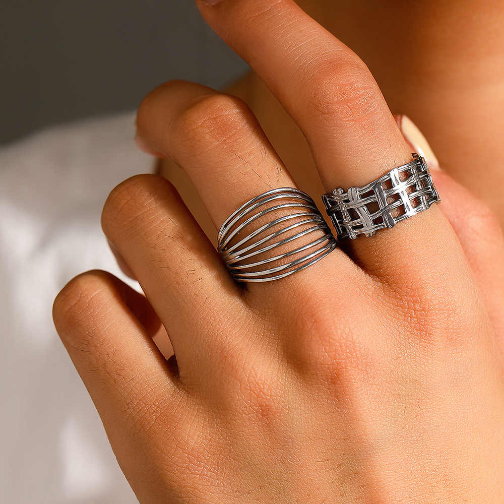 Radiant Duo Rings | Silver Plated Stainless Steal - For Women | Includes: Rings (Set of 2)