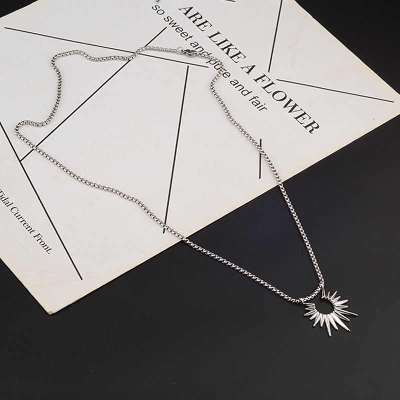 Sun Rays Pendant Necklace | Silver Chain | Unisex