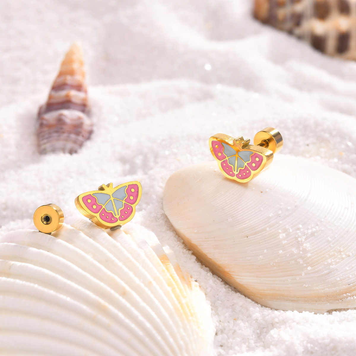 Delicate Butterfly Earrings | 18K PVD Gold Plated - For Women | Includes: Earrings