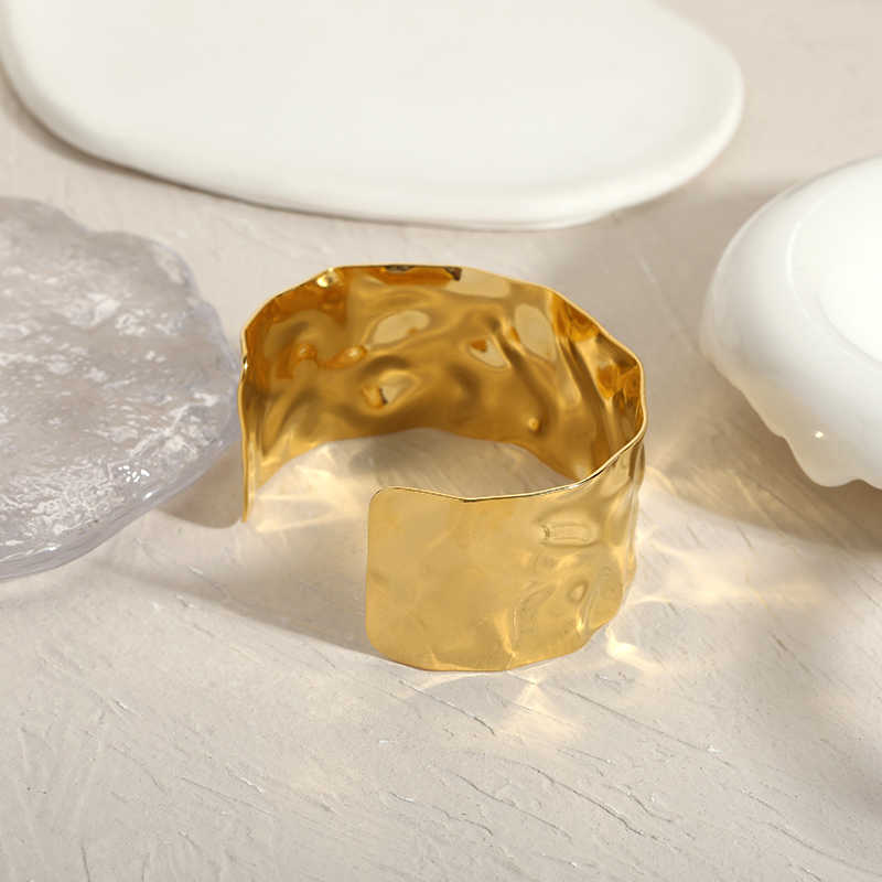 Cuff of Power Bracelet | PVD 18K Gold Plated, Stainless Steel, Water Proof - For Women | Includes: Bracelet