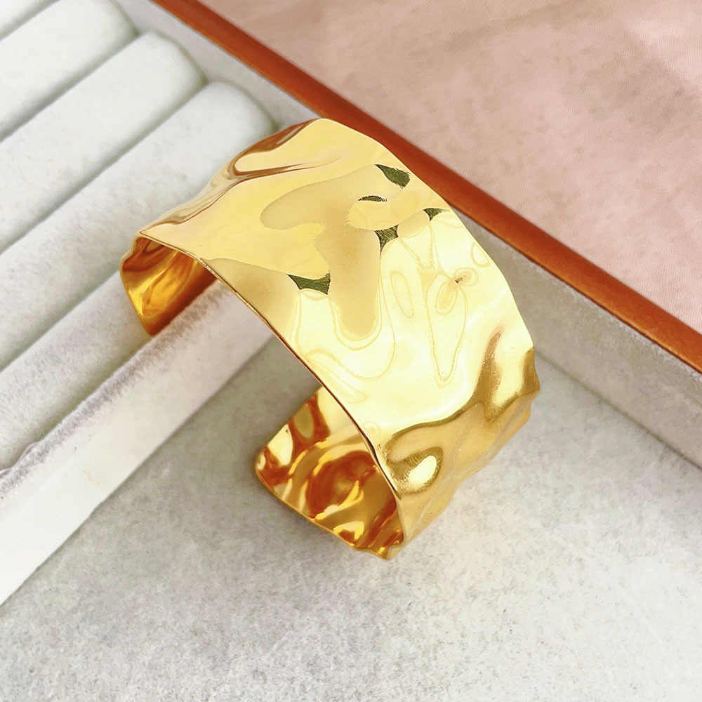 Cuff of Power Bracelet | PVD 18K Gold Plated, Stainless Steel, Water Proof - For Women | Includes: Bracelet