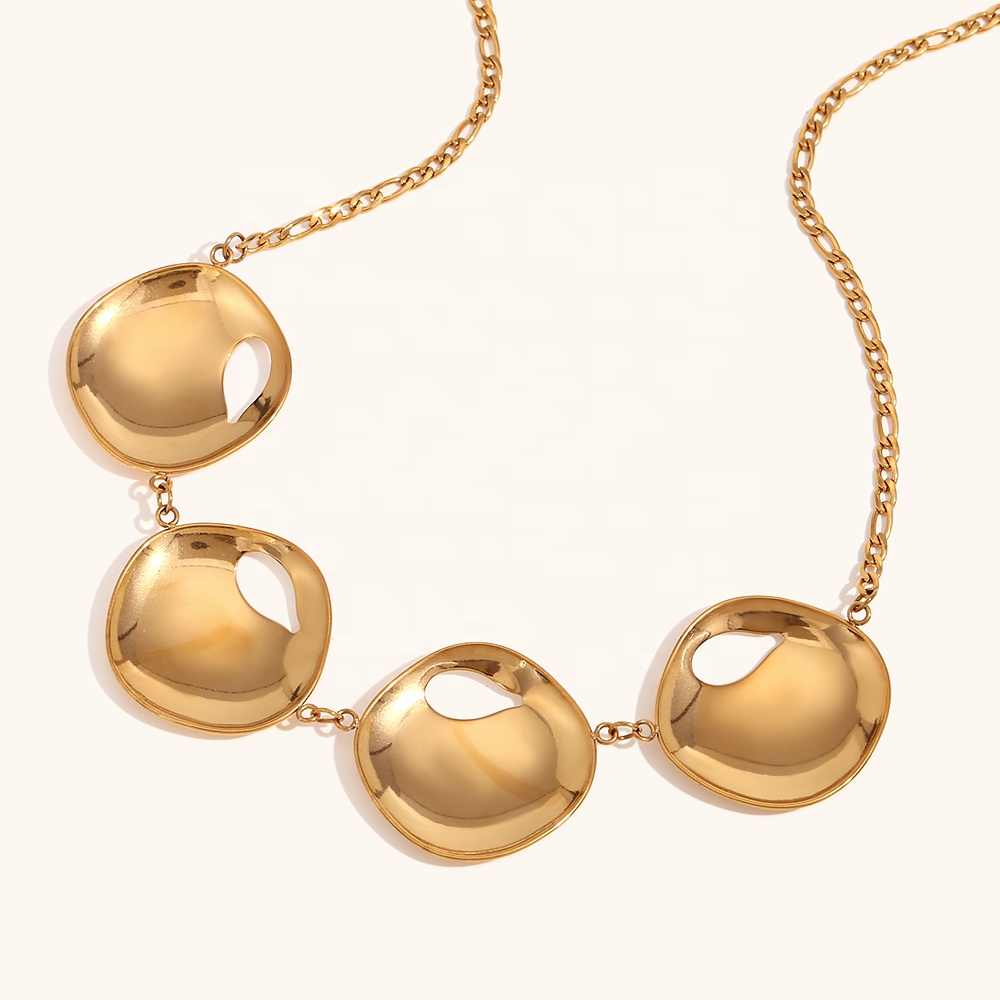 GenZ Golden Orbit Necklace | 18K PVD Gold Plated - For Women | Includes: Necklace