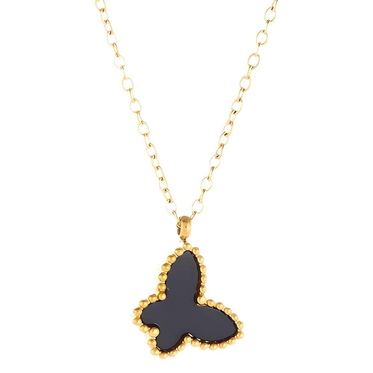 Midnight Butterfly Set | PVD 18K Gold Plated, Waterproof & Anti-tarnish - For Women | Includes: Necklace, Bracelet, Earrings