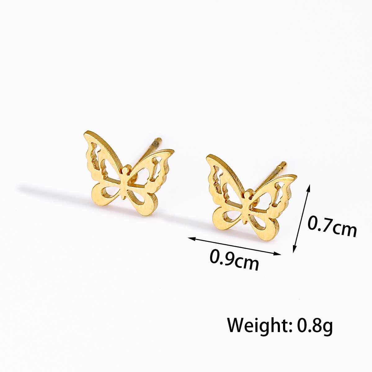 Graceful Butterfly Earrings | 18K PVD Gold Plated - For Women | Includes: Earrings