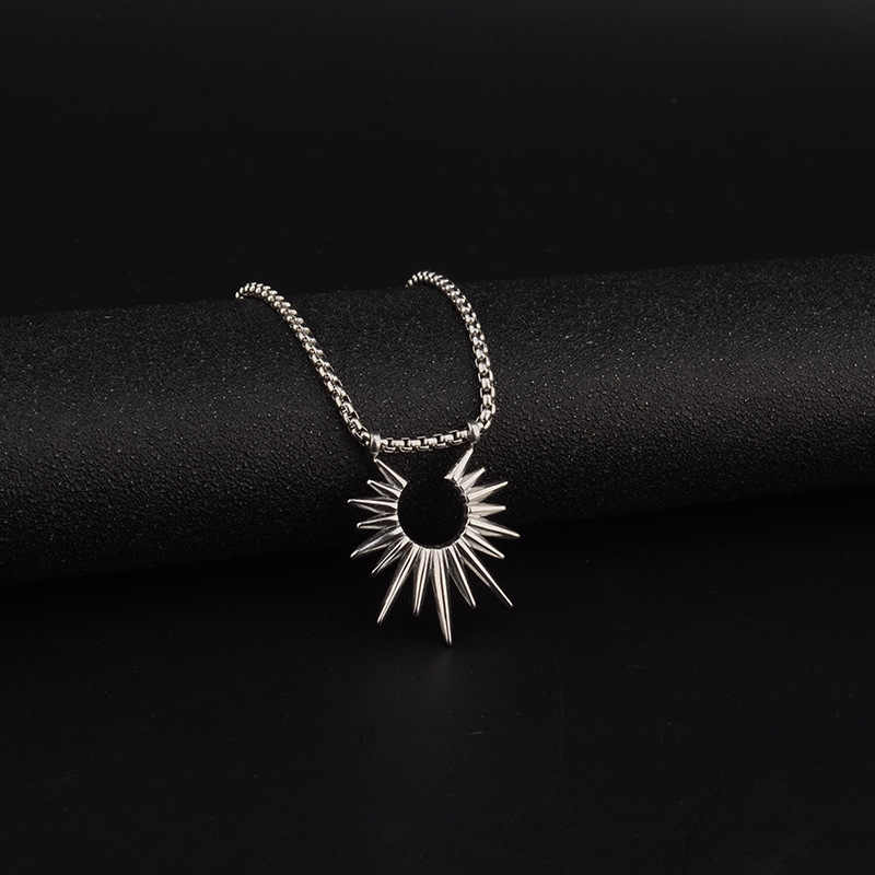 Sun Rays Pendant Necklace | Silver Chain | Unisex