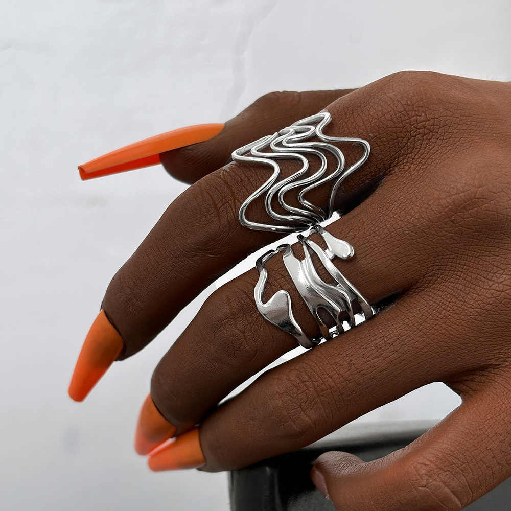 Style Gleam Adjustable Rings | Silver Plated Stainless Steal - For Women | Includes: Rings (Set of 2)