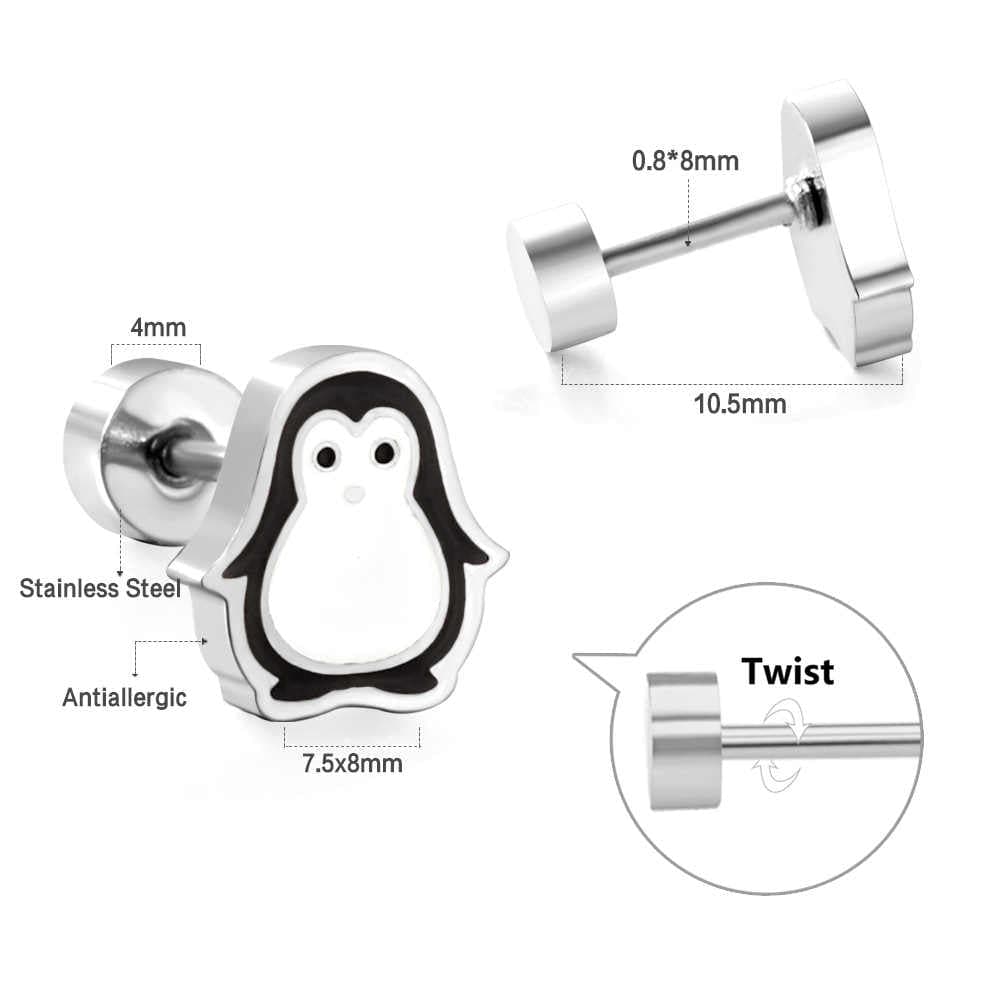Chic Penguin Earrings | Stainless Steel - For Women | Includes: Earrings