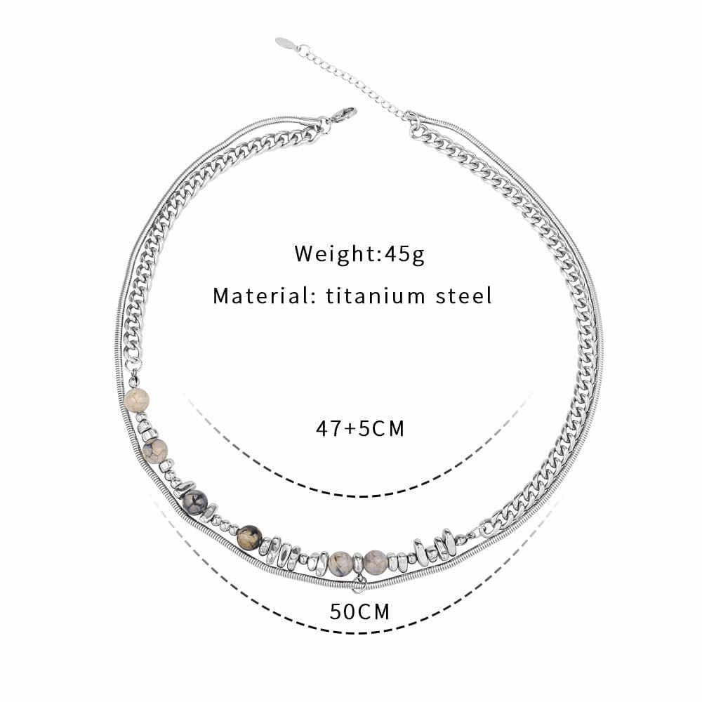 Statement Double-Layered Necklace | Gemstones - For Men | Includes: Necklace
